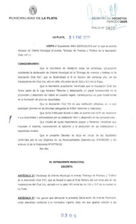 Decreto nº 309 de 2025, ALAK, Julio Cesar