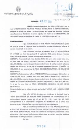 Decreto nº 3562 de 2023, GARRO, Julio cesar