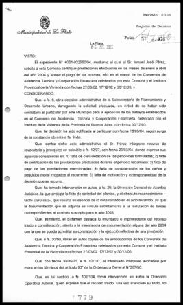Decreto n° 779 de 2005, Alak, Julio Cesar