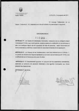 Ordenanza n° 10829 de 2011