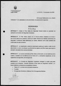 Ordenanza n° 10170 de 2006