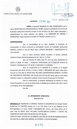 Decreto nº 971 de 2023, GARRO, Julio cesar