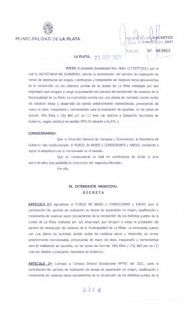 Decreto nº 2314 de 2021, GARRO, Julio cesar