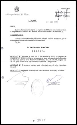 Decreto n° 2515 de 2013, Bruera, Oscar Pablo