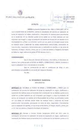 Decreto nº 1445 de 2021, GARRO, Julio cesar