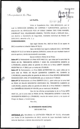 Decreto n° 2540 de 2013, Bruera, Oscar Pablo