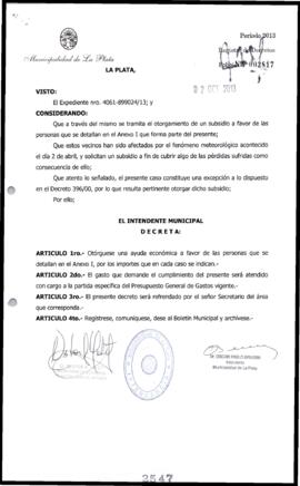 Decreto n° 2547 de 2013, Bruera, Oscar Pablo