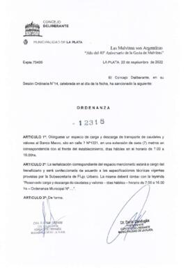Ordenanza nº 12318 de 2022