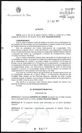 Decreto n° 1678 de 2013, Bruera, Oscar Pablo