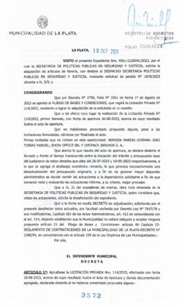 Decreto nº 3572 de 2023, GARRO, Julio cesar