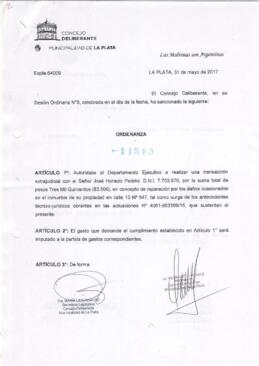 Ordenanza nº 11513 de 2017