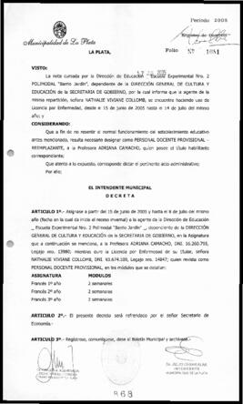 Decreto n° 868 de 2005, Alak, Julio Cesar