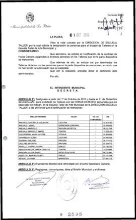 Decreto n° 2535 de 2013, Bruera, Oscar Pablo