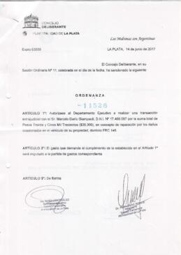 Ordenanza nº 11526 de 2017