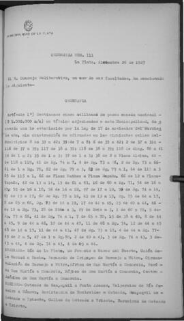 Ordenanza n° 0111 de 1927