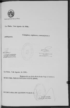 Ordenanza n° 8909 de 1998