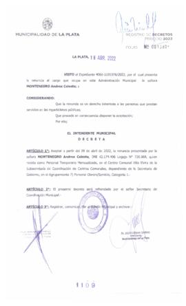 Decreto nº 1109 de 2022, GARRO, Julio cesar