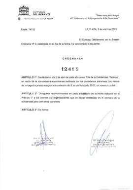 Ordenanza nº 12415 de 2023
