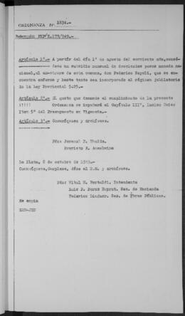 Ordenanza n° 1834 de 1949