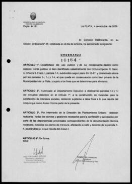 Ordenanza n° 10164 de 2006