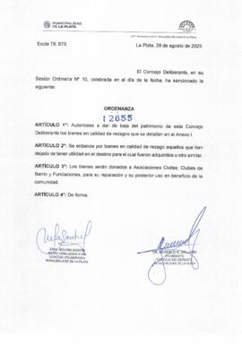 Ordenanza n° 12655 de 2025