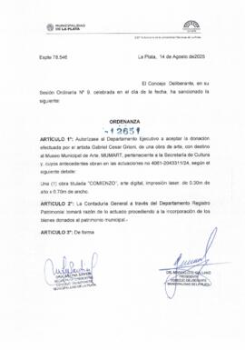 Ordenanza n° 12651 de 2025