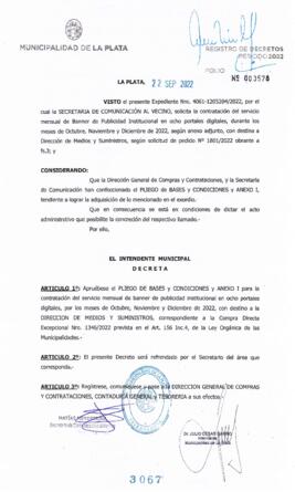 Decreto nº 3067 de 2022, GARRO, Julio cesar