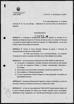 Ordenanza n° 10473 de 2008
