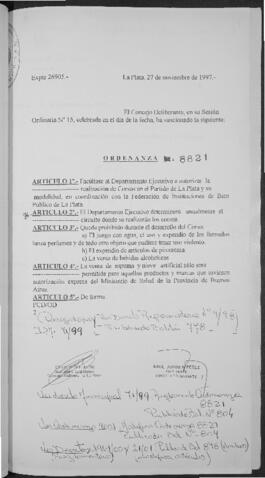 Ordenanza n° 8821 de 1997