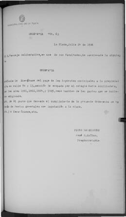 Ordenanza n° 63 de 1926