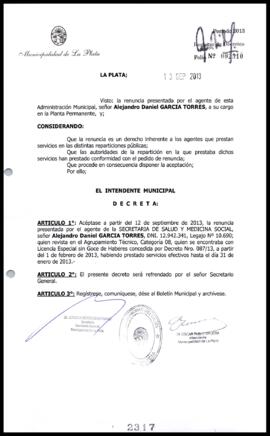 Decreto n° 2317 de 2013, Bruera, Oscar Pablo