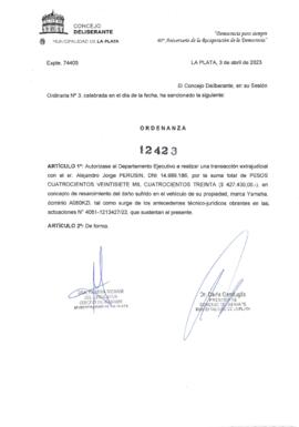Ordenanza nº 12423 de 2023