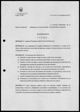Ordenanza n° 10830 de 2011