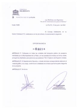 Ordenanza nº 12254 de 2022