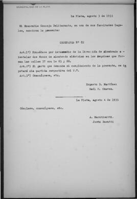 Ordenanza n° 82 de 1933