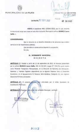 Decreto nº 3092 de 2022, GARRO, Julio cesar