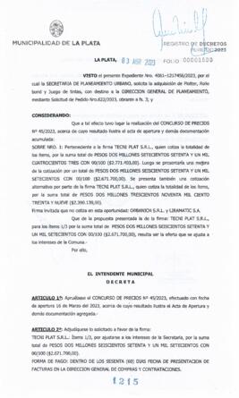 Decreto nº 1215 de 2023, GARRO, Julio cesar