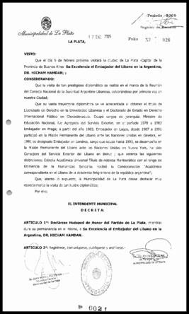 Decreto n° 21 de 2005, Alak, Julio Cesar