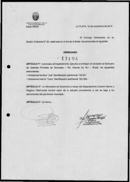 Ordenanza n° 11194 de 2014