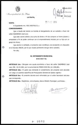 Decreto n° 1682 de 2013, Bruera, Oscar Pablo