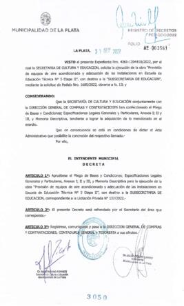 Decreto nº 3050 de 2022, GARRO, Julio cesar