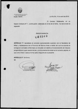 Ordenanza n° 11249 de 2015