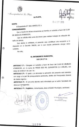 Decreto n° 2579 de 2013, Bruera, Oscar Pablo