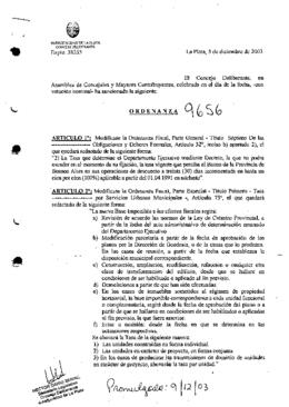 Ordenanza n° 9656 de 2003