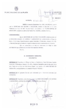 Decreto nº 498 de 2021, GARRO, Julio cesar