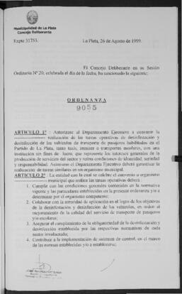 Ordenanza n° 9055 de 1999
