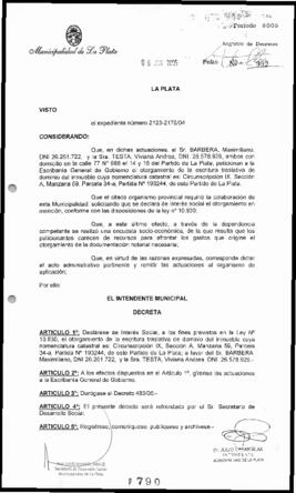 Decreto n° 790 de 2005, Alak, Julio Cesar