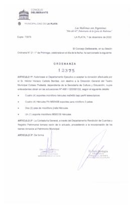 Ordenanza nº 12375 de 2022