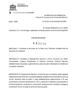 Ordenanza nº 12392 de 2022