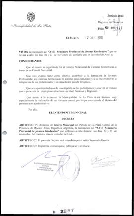 Decreto n° 2287 de 2013, Bruera, Oscar Pablo